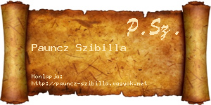 Pauncz Szibilla névjegykártya